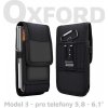 Pouzdro a kryt na mobilní telefon Pouzdro OXFORD Univerzální horizontální s poutkem na opasek Model 3 do 16 x 8 cm, černé