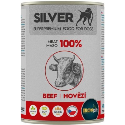 IRONpet Silver Dog Hovězí 100% masa 6 x 400 g