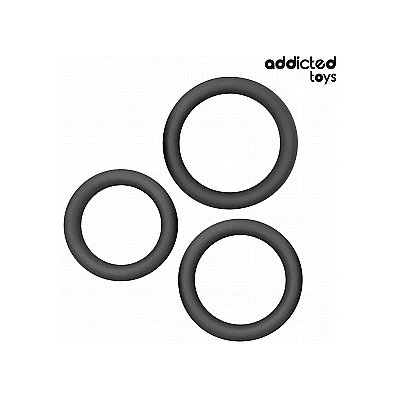 Addicted Toys Set Of Flat Silicone Rings, silikonové erekční kroužky – Hledejceny.cz