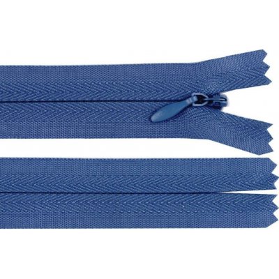 Spirálový zip skrytý šíře 3 mm, délka 18 cm - modrý jeans – Hledejceny.cz