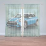 Sablio Záclony Mini sedan Zelené pozadí: 2ks 150x250cm – Hledejceny.cz