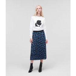 Karl Lagerfeld Orchid Print Skirt modrá