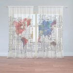 Sablio Záclony Jména států: 2ks 150x250cm – Hledejceny.cz