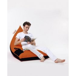 Atelier del Sofa Garden Bean Bag Pyramid Large Double Color Bed Pouf oranžová