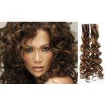 Kudrnaté vlasy pro metodu Pu Extension / Tape Hair / Tape IN 60cm tmavý melír – Hledejceny.cz