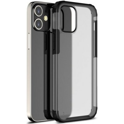 Pouzdro AppleKing matné transparentní nárazuvzdorné iPhone 12 Pro Max - černé – Zboží Mobilmania