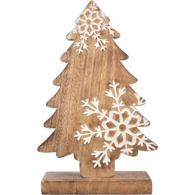 4Home Dekorace z mangového dřeva Snowflake Tree 33 cm – Zboží Dáma