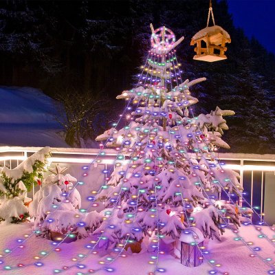 Fiqops LED pohádková světla venkovní vánoční strom 310 LED dekorativní osvětlení RGB – Zboží Mobilmania