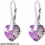 Swarovski Elements Heart krystal stříbrné visací fialové srdce srdíčka 31012.5 Vitrail Light růžová fialová tyrkysová duhová – Zbozi.Blesk.cz