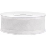 Stuha šifonová bílá se saténovým okrajem 25 mm, délka 25 m – Hledejceny.cz