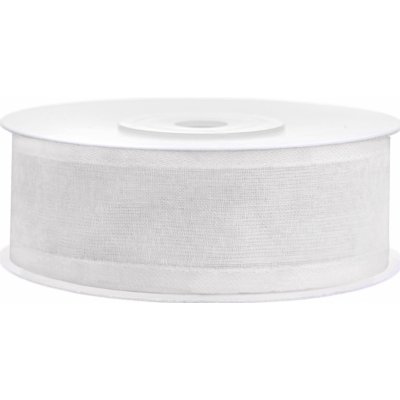 Stuha šifonová bílá se saténovým okrajem 25 mm, délka 25 m – Hledejceny.cz