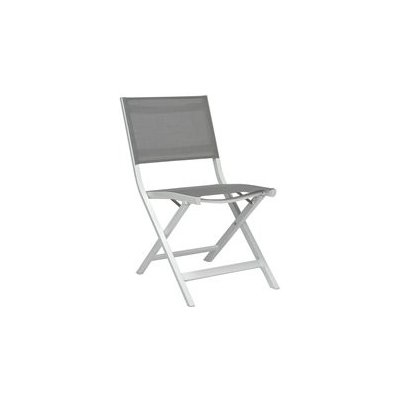 Hliníková skládací jídelní židle Nils, Stern, 49x65x86 cm, rám lakovaný hliník šedý (graphite), výplet textilen stříbrnočerný (silver grey)