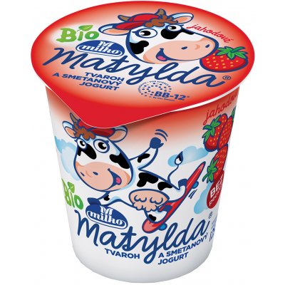 Milko Matylda Bio Tvaroh a smetanový jogurt jahoda 125 g – Zboží Mobilmania