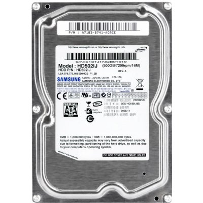 Samsung SpinPoint F1 500GB, SATAII, 7200rpm, 16MB, HD502IJ