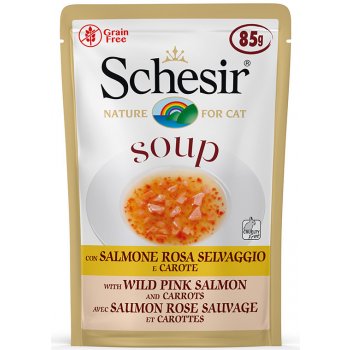 Schesir Soup divoký losos s mrkví 12 x 85 g