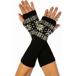 Snow flake pletené návleky na ruce s kamínky černá – Sleviste.cz