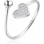Agato Stříbrný prsten se srdíčkem AGT R36W – Zboží Mobilmania