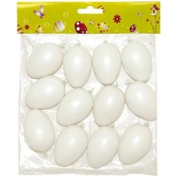 Vajíčka plast bílé 6cm 12ks