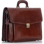 Mazzini Business Pánská kožená aktovka ručně šitá RENO hnědá – Zboží Dáma