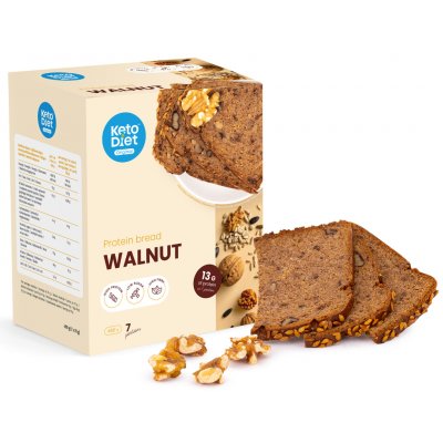 KetoDiet Proteinový chléb s vlašskými ořechy 7 x 70 g – Zboží Dáma
