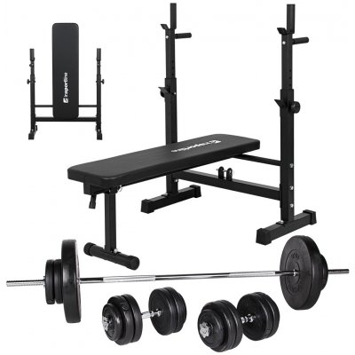 Insportline Nakládací činkový set s lavicí CEM 180+40 cm/30 mm 5-75kg – Hledejceny.cz