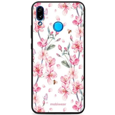 Pouzdro Mobiwear Glossy Huawei P20 Lite - G033G - Růžové květy – Zboží Mobilmania