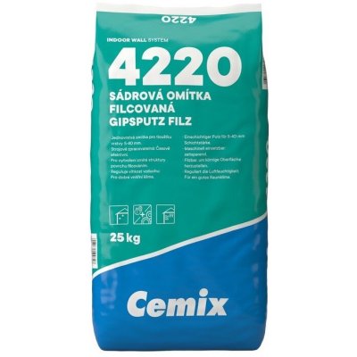 Cemix 4220 Sádrová omítka filcovaná, zrno 0,7mm, 25 kg – Hledejceny.cz