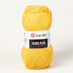 YarnArt pletací / háčkovací příze YarnArt JEANS PLUS 35 tmavě žlutá, jednobarevná, 100g/160m