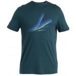 Icebreaker Mens Merino 150 Tech Lite III SS Tee Aurora Glow, Fathom Green