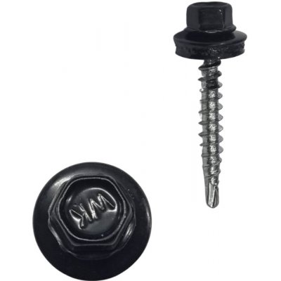 Šroub samovrtný s podložkou černá barva délka: 35mm celý závit – Zbozi.Blesk.cz