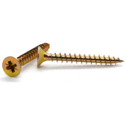 Vrut univerzální 5x35 žlutý zinek, zápustná hlava, křížová drážka, celý závit – Hledejceny.cz