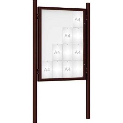 PROCITY Venkovní vitrína model 1000 16 x A4, hnědá, včetně sloupků | Zboží Auto