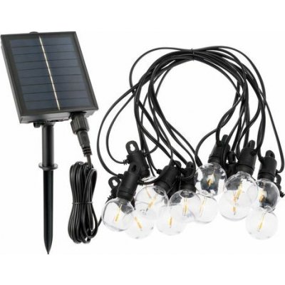 LOTTI led bulb fil. řetěz solar 12L-E12-G40-F WW 5m – Hledejceny.cz