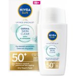 Nivea Sun Derma Skin Clear OF 50+ lehký pleťový krém na opalování 40 ml – Zboží Mobilmania