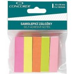 Samolepicí záložky CONCORDE 12x50mm, 5x100l., neon – Hledejceny.cz
