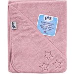 Kikko BIO bavlněná froté osuška s kapucí XKKO Organic 90x90 Baby Pink Stars – Zboží Dáma