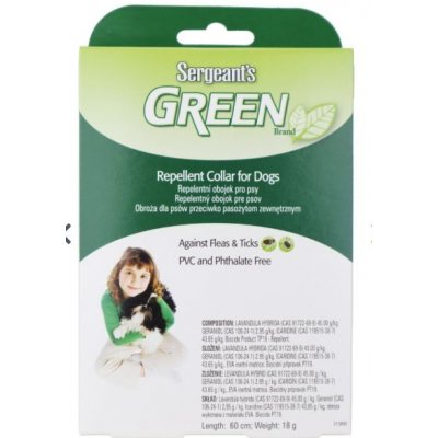 Sergeanťs Obojek antiparazitní pro psy Green 60 cm – Hledejceny.cz