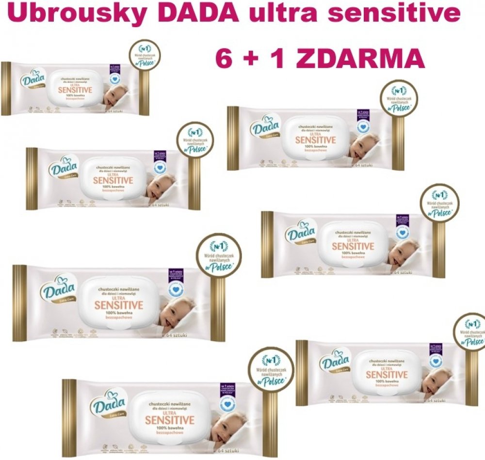 Dada bavlněné ubrousky Ultra sensitive 6+1 ZDARMA (448 ks) | Srovnanicen.cz