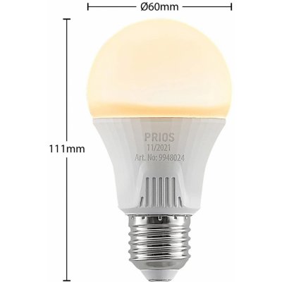 PRIOS LED žárovka E27 A60 11W bílá 3 000K 9948024