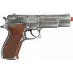 Alltoys policení pistole gold colection stříbrná kovová 8 ran – Zboží Dáma