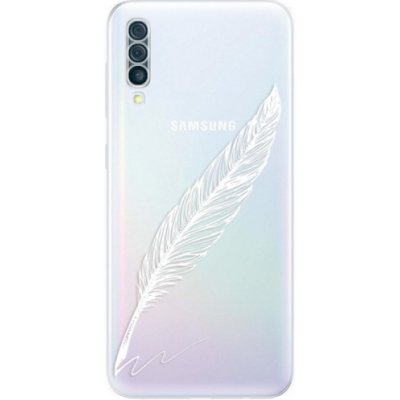Odolné silikonové pouzdro iSaprio - Writing By Feather - white - Samsung Galaxy A50