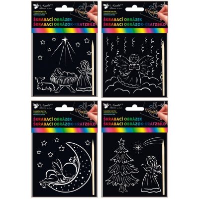 Anděl Škrabací obrázek 10 x15 cm vánoční – Zboží Dáma Anděl Škrabací obrázek 10 x15 cm vánoční – Zboží Dáma