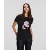 Dámská Trička KARL LAGERFELD BOUCLE PROFILE T-SHIRT černá