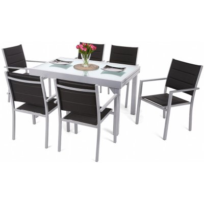 Homegarden zahradní nábytek hliníkový Orlando Silver Black 6+1 homega – Hledejceny.cz