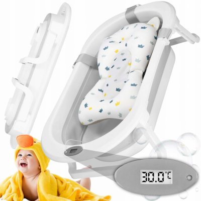 SPRINGOS Vanička pro miminko s teploměrem a podložka skládací 40L MIZZY šedá – Zboží Dáma SPRINGOS Vanička pro miminko s teploměrem a podložka skládací 40L MIZZY šedá – Zboží Dáma