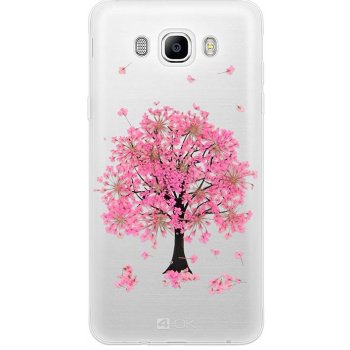 Pouzdro 4-OK Flover Cover TPU Galaxy J7 2016 Tree růžové