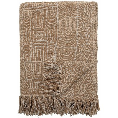 Bloomingville Pléd/přehoz z recyklované bavlny B490BRESSO 160x130cm hnědý – Zboží Dáma