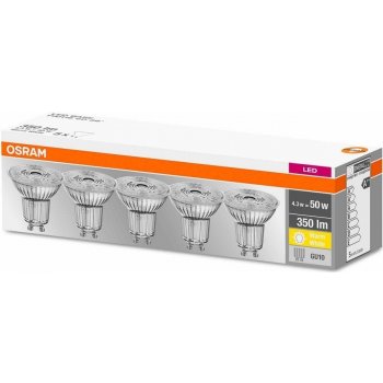 Osram sada 5x LED žárovka GU10, PAR16, 4,3W, 350lm, 2700K, teplá bílá