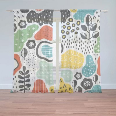 Sablio Záclony Dětské malování: 2ks 150x250cm – Hledejceny.cz