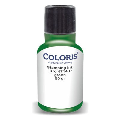 Coloris Razítková barva KRO 4714 P na plasty a gumu zelená 50 g rychleschnoucí – Sleviste.cz